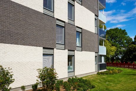 Apartment Building in Habo, Facing Brick, Agora Superwit, Titangrijs