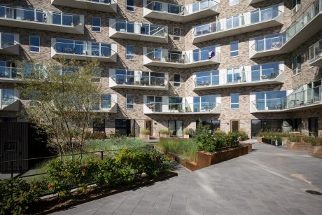 Apartment Building in Copenhagen, Mix of Facing Bricks W 450 Jern and W 447 Flint