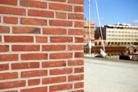 Apartment Buildning in Landskrona, Facing Brick, W 409 Valmue, W 492 Roed Nyanserad kolbraend