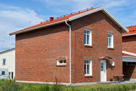 Fasadtegel: Röd Schatterad Spånad | Väppeby Park, Bålsta