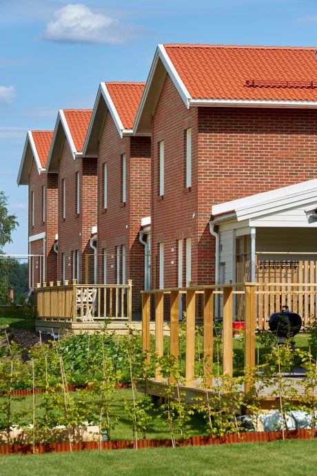 Fasadtegel: Röd Schatterad Spånad | Väppeby Park, Bålsta