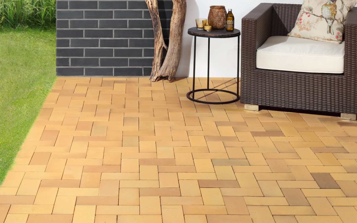 paver, penter, paving stone, terrace, armchair, garden