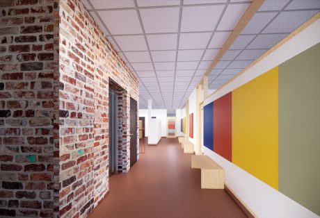 Fasadtegel: EW2287 Cinnober | Sköndalsskolan, Stockholm