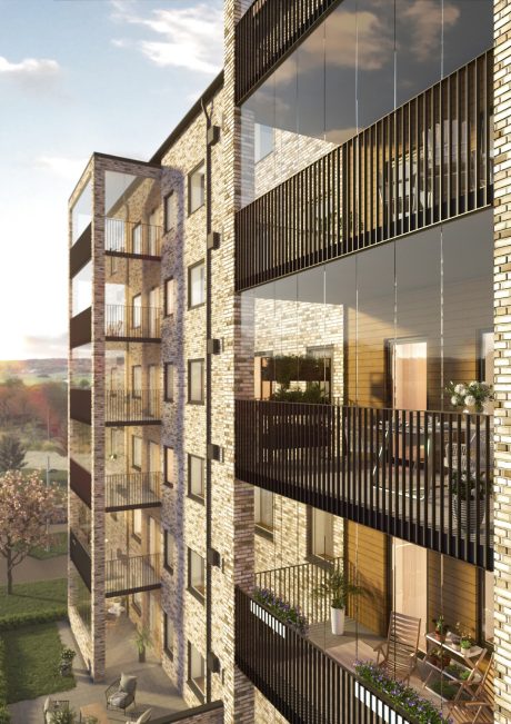 Fasadtegel - EW0105 Ingefær - Brf. Pilbacken, Sverige