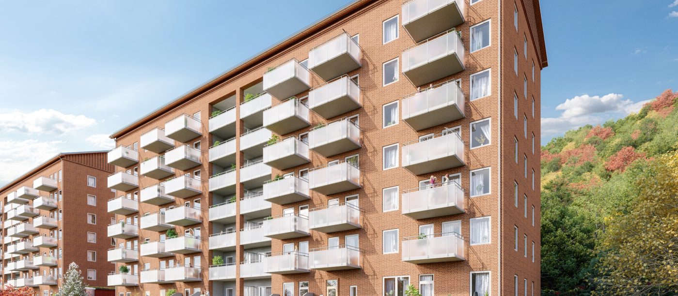 Fasadtegel - EW2260 Red Coal - Lillhagsparken Unit A1, Sverige