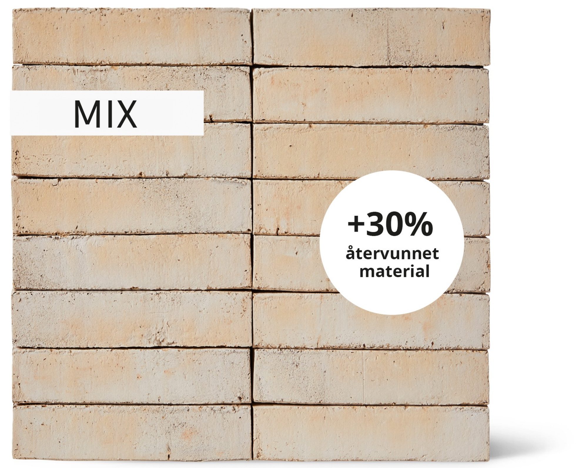 Mer Material Fasadtegel | MIX - fasadtegel med mer än 30 % återvunnet material