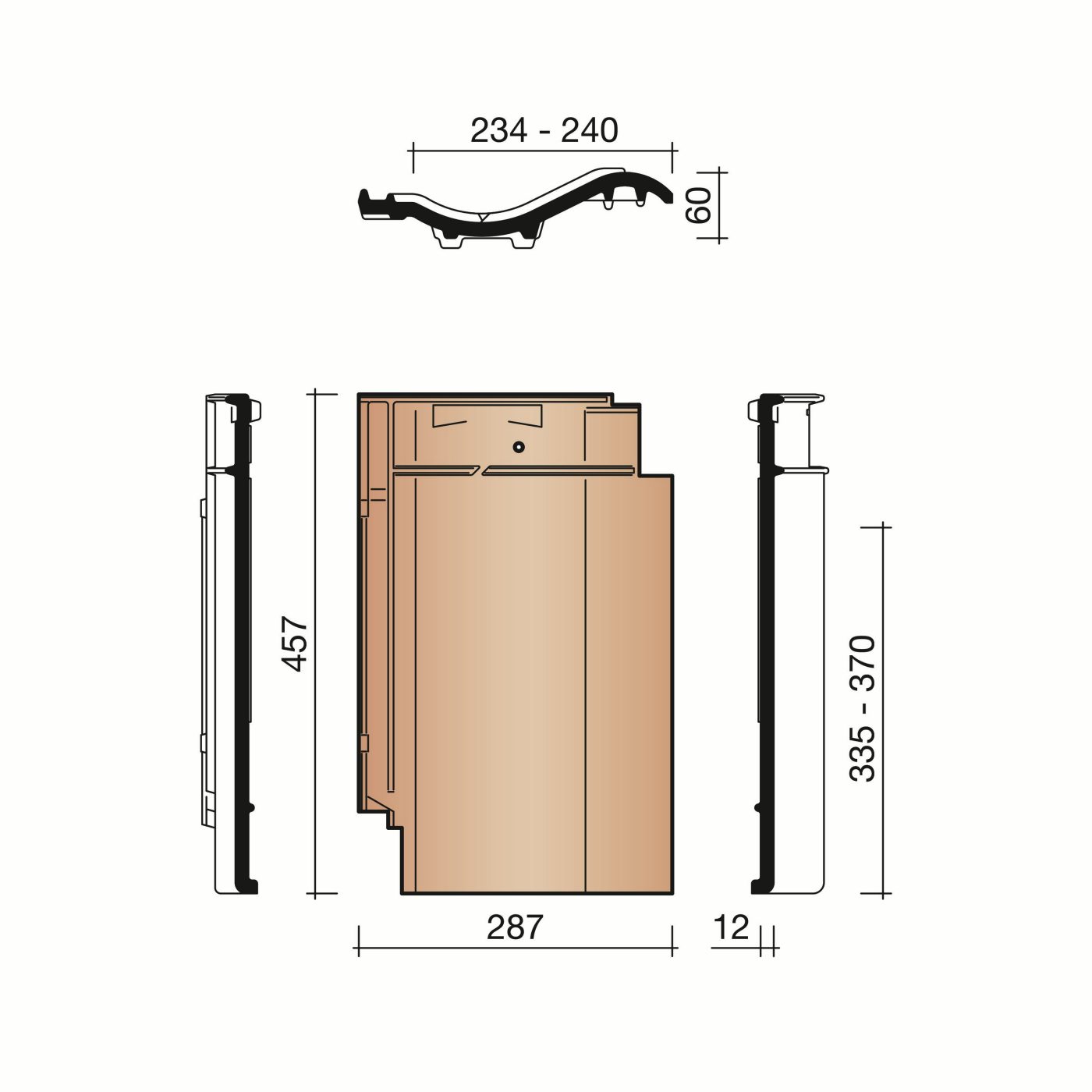 Technical drawing of the Madura dakpan
