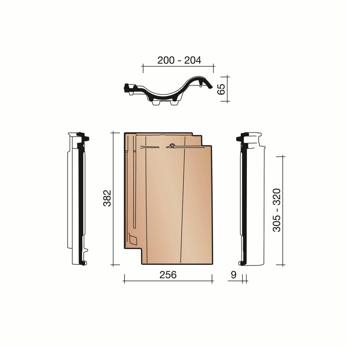 Technical drawing of the OVH Vario dakpan