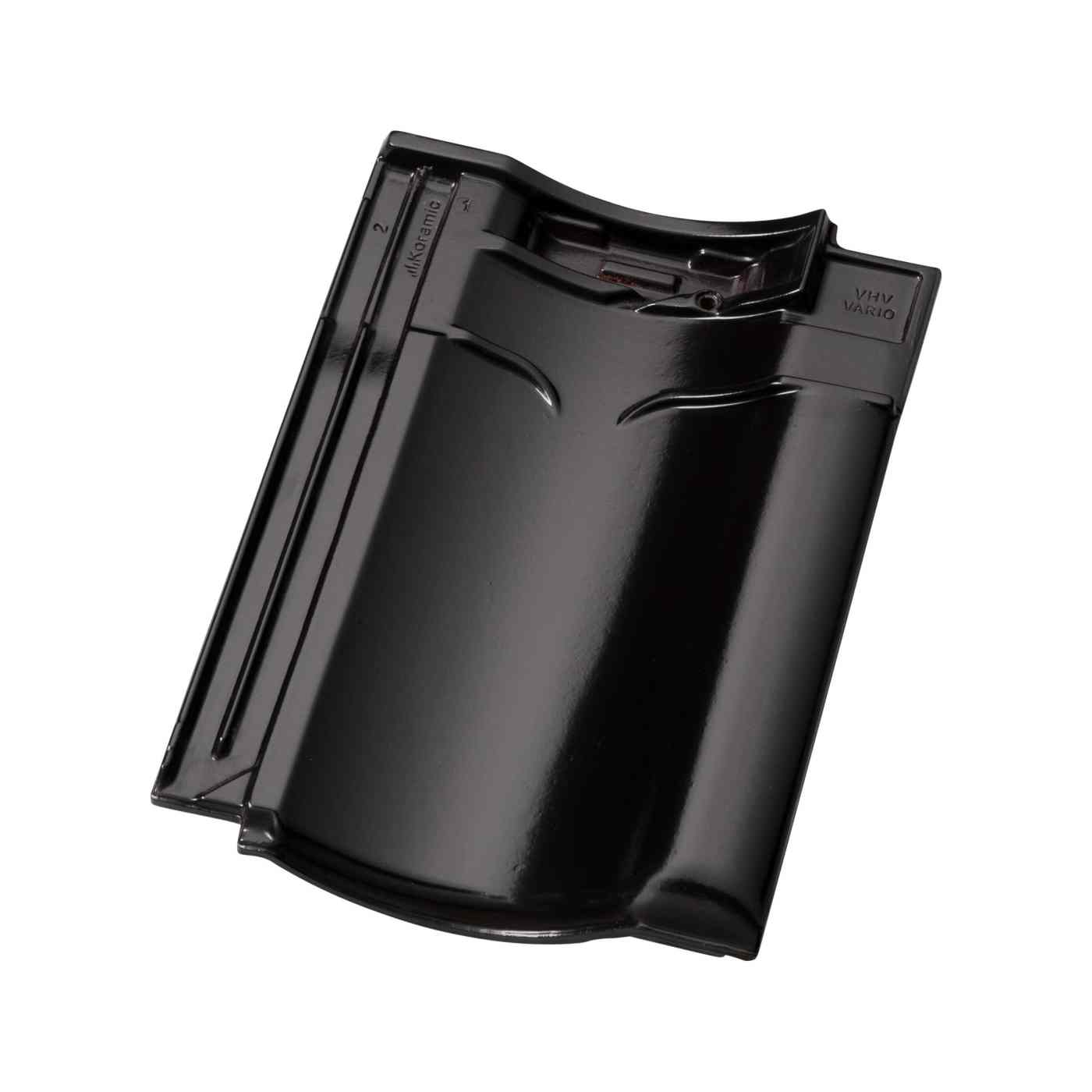 Productshot of the VHV Vario matzwart verglaasd (744) rooftile